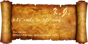 Kármán János névjegykártya